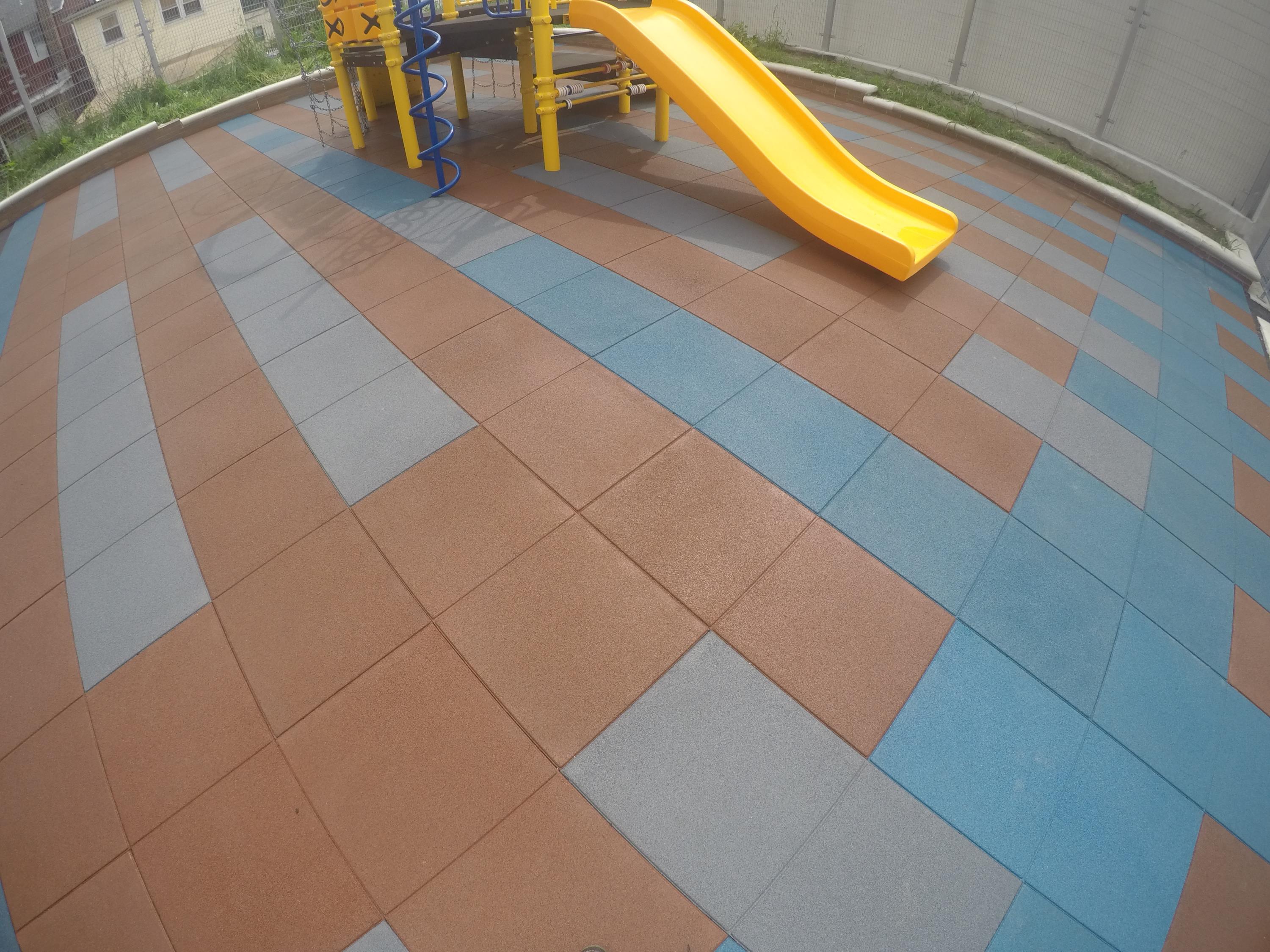 Impact Absorbing Cushion Play 7' Fall Rated Play Tiles Playground Surfacing Info Self